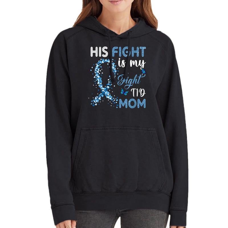 Womens His Fight Is My Fight T1d Mom Diabetes Awareness Vintage Hoodie | Artistshot