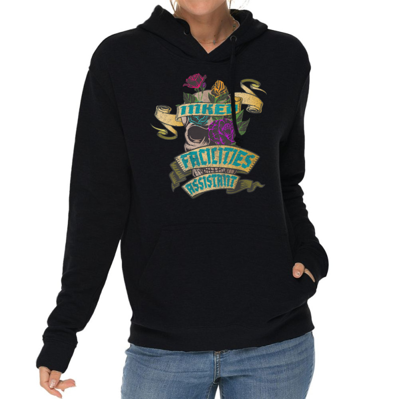 Facilities Assistant Inked Skull Tattoo Backside Design Lightweight Hoodie by Market | Artistshot