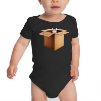 Funny Cat In A Big Cardboard Box For Cat Owners T Shirt Baby Bodysuit | Artistshot