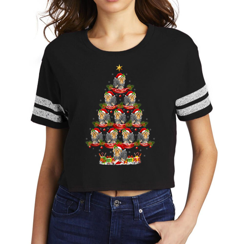 Funny Xmas Holiday Yorkshire Terrier Dog Christmas Tree Scorecard Crop Tee by Shirts | Artistshot