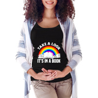 Cute Book Reader Rainbow Book Lover Love Reading Maternity Scoop Neck T-shirt | Artistshot