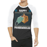 Funny Hanukkah Happy Pandemukkah Ugly Holiday Jewish Vintage 3/4 Sleeve Shirt | Artistshot