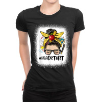 Head Start Teacher Messy Bun Hair Back To School Cute Bleach Ladies Fitted T-shirt | Artistshot