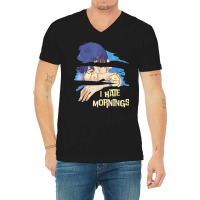 Funny I Hate Mornings Anime   Cool Anime I Hate Mornings V-neck Tee | Artistshot