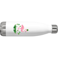 Flamingo Saint Patricks Day Gift Irish Clover Flamingo Lover Stainless Steel Water Bottle | Artistshot