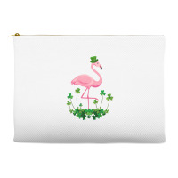 Flamingo Saint Patricks Day Gift Irish Clover Flamingo Lover Accessory Pouches | Artistshot