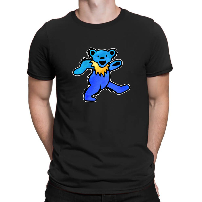 Blue Grateful Dancing Hippie Classic Rock Dead Bear T-shirt | Artistshot