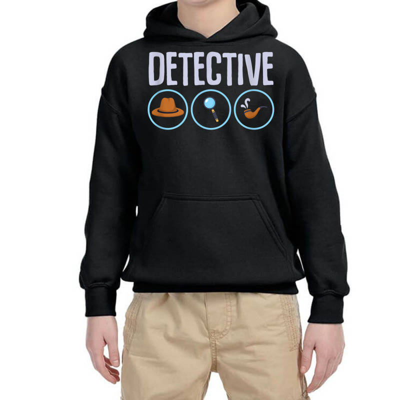 Detective Hat Magnifying Glass Pipe Detective Investigator Youth Hoodie by TopShirts | Artistshot