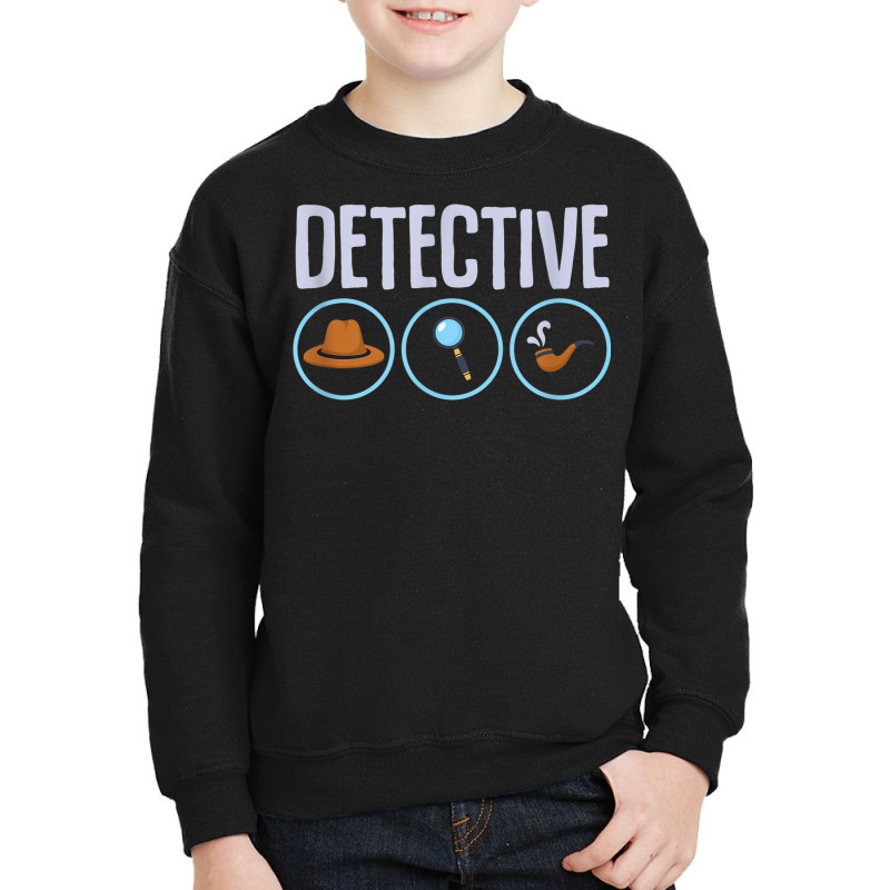 Detective Hat Magnifying Glass Pipe Detective Investigator Youth Sweatshirt by TopShirts | Artistshot