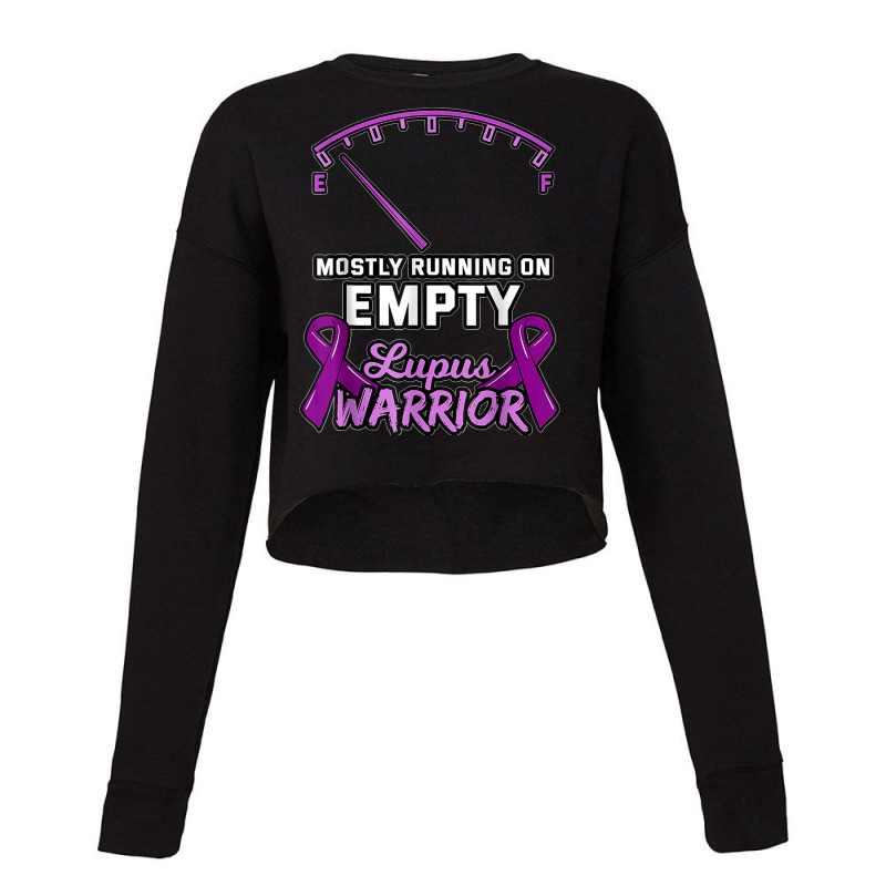 Mostly Running On Empty Lupus Warrior Fuel Gauge Low Ribbon T Shirt Cropped Sweater by DonnaLee | Artistshot