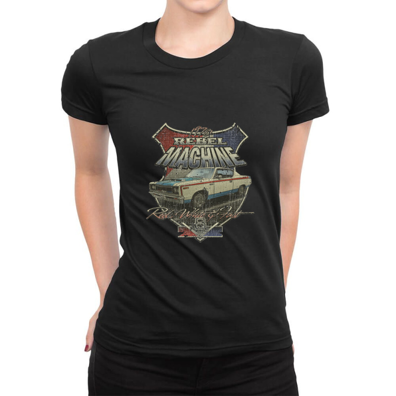 1970 Amc Rebel The Machine, Muscle Car Ladies Fitted T-Shirt by metengs | Artistshot