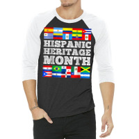 Hispanic Heritage Month Latin American Countries Flags 3/4 Sleeve Shirt | Artistshot