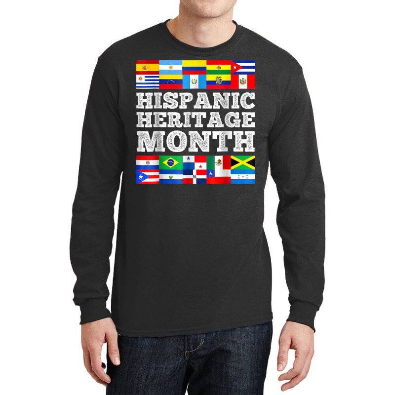 Hispanic Heritage Month Latin American Countries Flags Long Sleeve Shirts by Markets | Artistshot