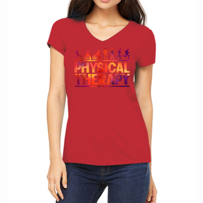 Physical Therapy Gait Analyzing Physiotherapy Pt Rehab Gift T Shirt Women's V-Neck T-Shirt by cm-arts | Artistshot