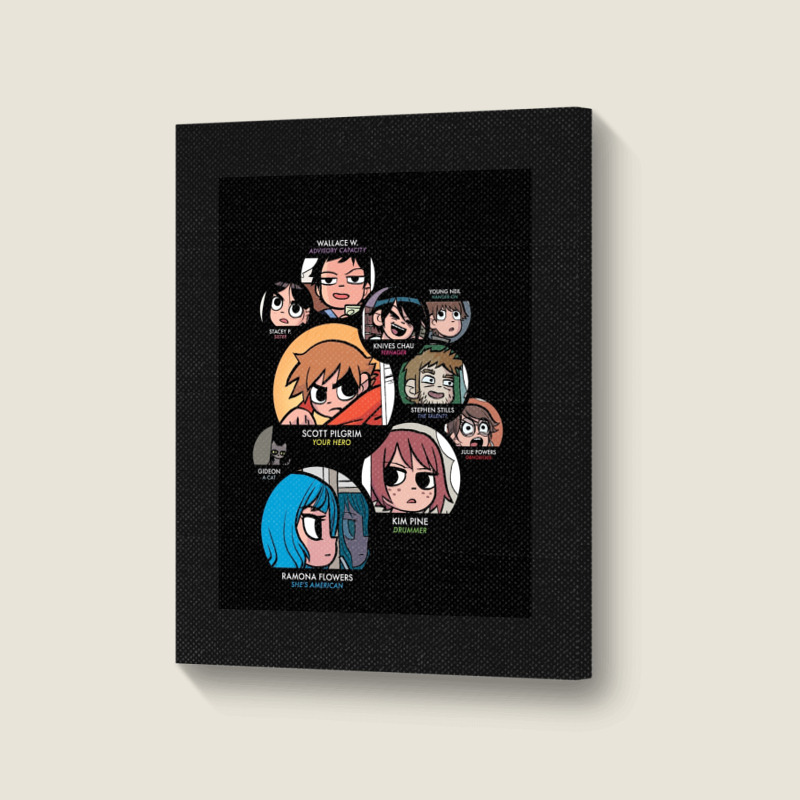 Scott Pilgrim Characters Graphic Portrait Canvas Print | Artistshot