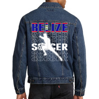 Belize Soccer Fans Jersey   Belizean Flag Football Lovers Men Denim Jacket | Artistshot