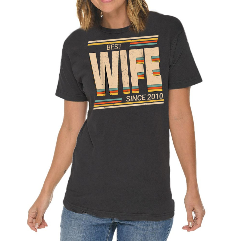 Best Wife 2010 13th Wedding Anniversary Wedding Marriage Vintage T-shirt | Artistshot