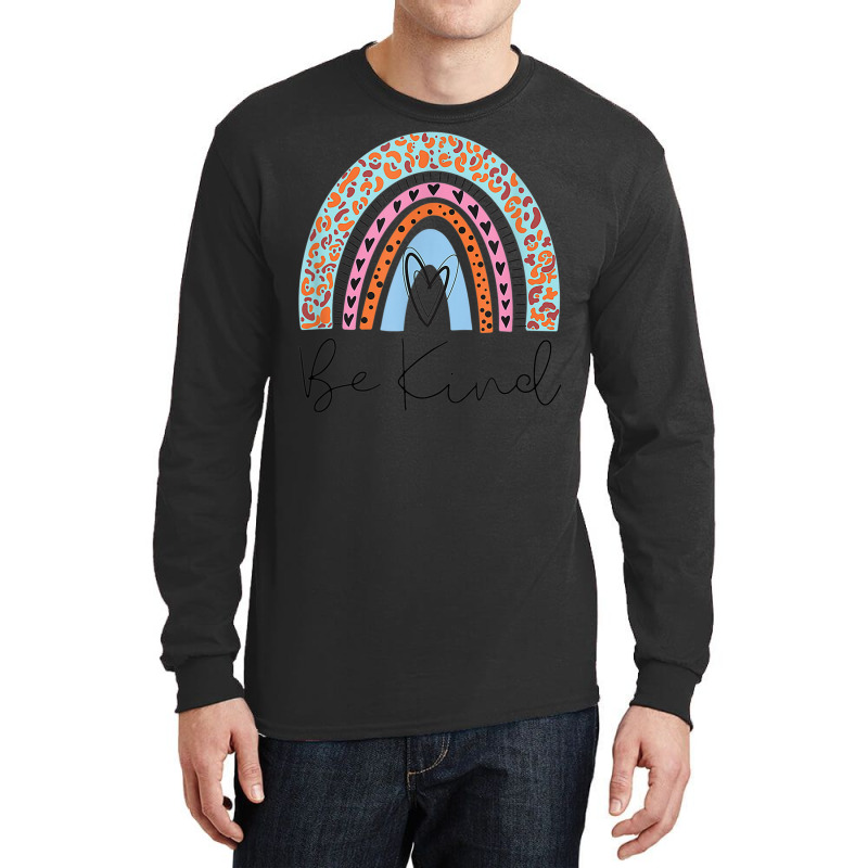 Be Kind Anti Bullying Unity Day Leopard Cheetah Rainbow Long Sleeve Shirts | Artistshot