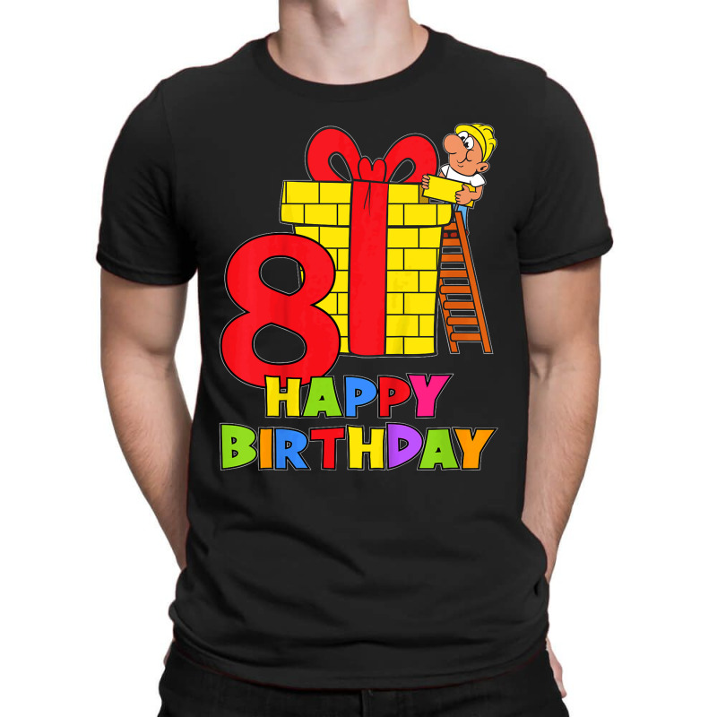 Kids 8 Years Old 8th Birthday Construction Worker Boy Children's Birth T-shirt | Artistshot