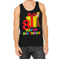 Kids 8 Years Old 8th Birthday Construction Worker Boy Children's Birth Tank Top | Artistshot