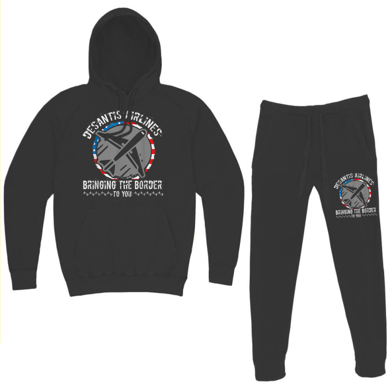 Desan Tisair Lines Distress Flag Bringing The Border To You Hoodie & Jogger Set | Artistshot