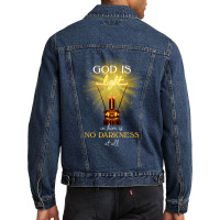 God Is Light In Him There Is No Darkness At All Men Denim Jacket | Artistshot