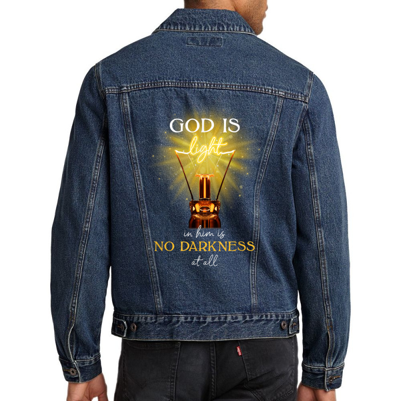 God Is Light In Him There Is No Darkness At All Men Denim Jacket | Artistshot