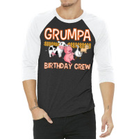 Grumpa Birthday Crew Farm Animal Bday Party Celebration 3/4 Sleeve Shirt | Artistshot