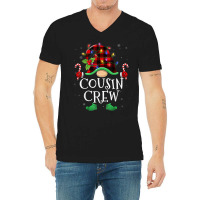 Cousin Crew Gnome Buffalo Plaid Family Christmas Pajama V-neck Tee | Artistshot