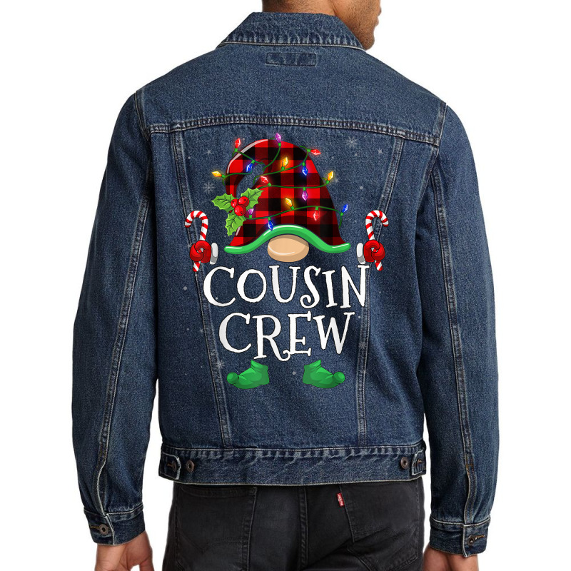 Cousin Crew Gnome Buffalo Plaid Family Christmas Pajama Men Denim Jacket | Artistshot