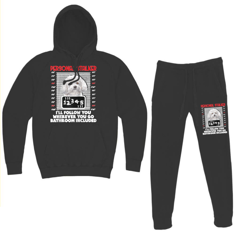 Personal Stalker Funny Bichon Frise Dog Bichon Tenerife Raglan Basebal Hoodie & Jogger set by cm-arts | Artistshot