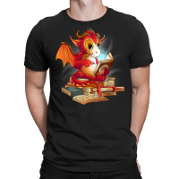 Cute Dragon Reading A Magic Book Fantasy Reader T-shirt | Artistshot