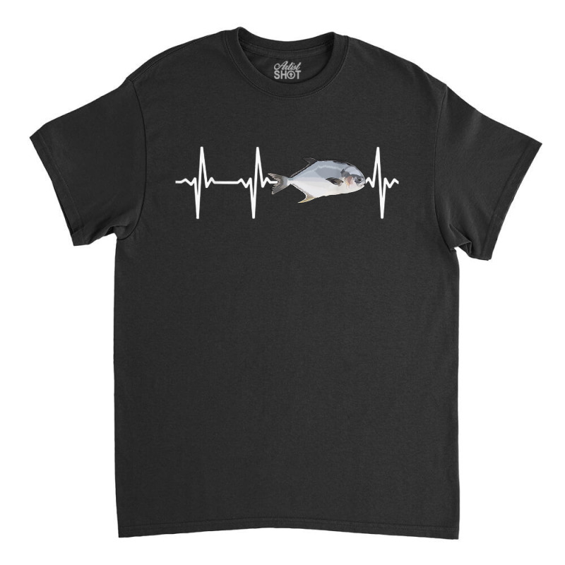 Permit Heartbeat For Saltwater Fish Fishing Lovers T Shirt Classic T-shirt by cm-arts | Artistshot