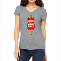 King Pong Table Tennis Funny Ping Pong T Shirt Women's V-neck T-shirt | Artistshot