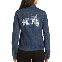 Sidecar Motorcycle  Vintage 3 Wheel Motorbike Tee T Shirt Ladies Denim Jacket | Artistshot