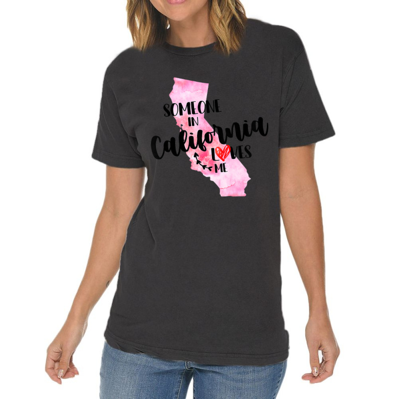 Kids Somebody In California Loves Me State Map Gift For Boy Girl Vintage T-shirt | Artistshot