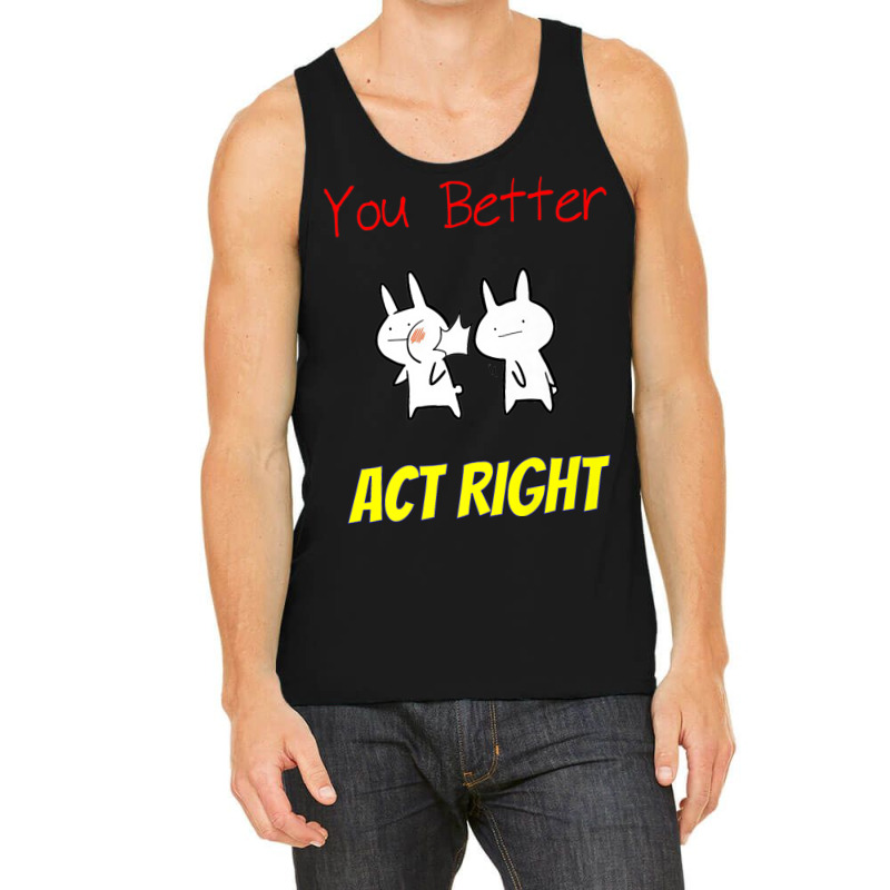 Slap Punch Act Right Funny Joke Rude Bunny T Shirt Tank Top | Artistshot