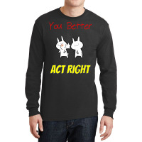 Slap Punch Act Right Funny Joke Rude Bunny T Shirt Long Sleeve Shirts | Artistshot