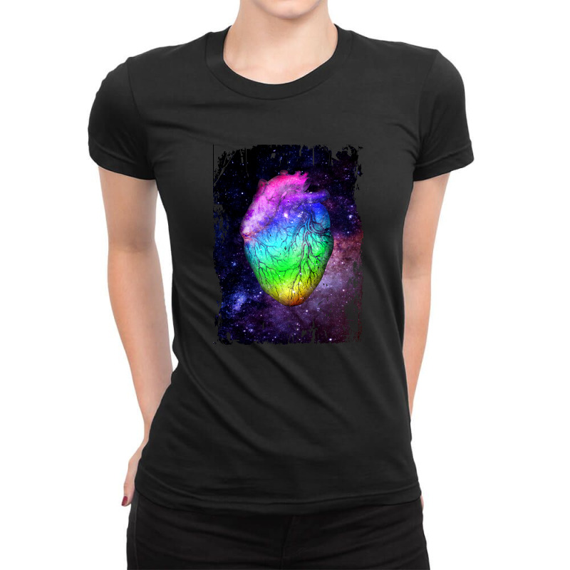 Rainbow Heart Ladies Fitted T-Shirt by autlu2024 | Artistshot