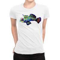 Mandarin Goby Dragonet Saltwater Reef Aquarium Fish Tank Ladies Fitted T-shirt | Artistshot