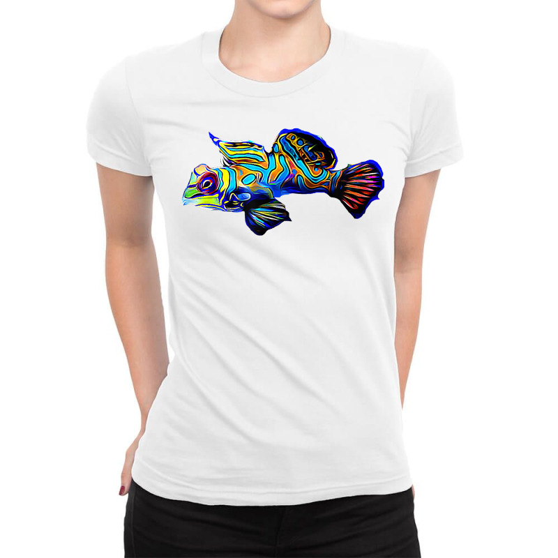 Mandarin Goby Dragonet Saltwater Reef Aquarium Fish Tank Ladies Fitted T-Shirt by cm-arts | Artistshot