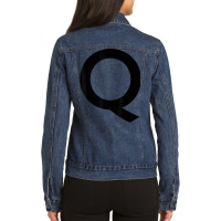 Capital Letter Q Tshirt For Spelling And Creating Words Ladies Denim Jacket | Artistshot