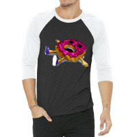 Donut Addict, Creepy, Dark Humor Pastry, Dead Frosted Donut, Funny Dan 3/4 Sleeve Shirt | Artistshot