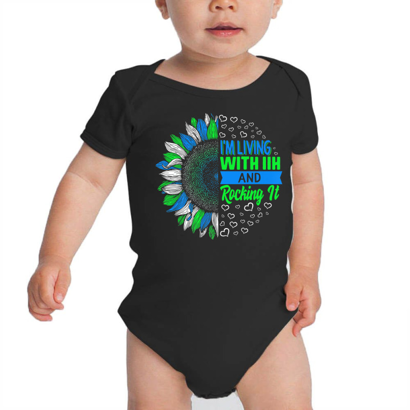 Iih Awareness I'm Living With Iih And Rocking It Warrior Premium T Shi Baby Bodysuit | Artistshot