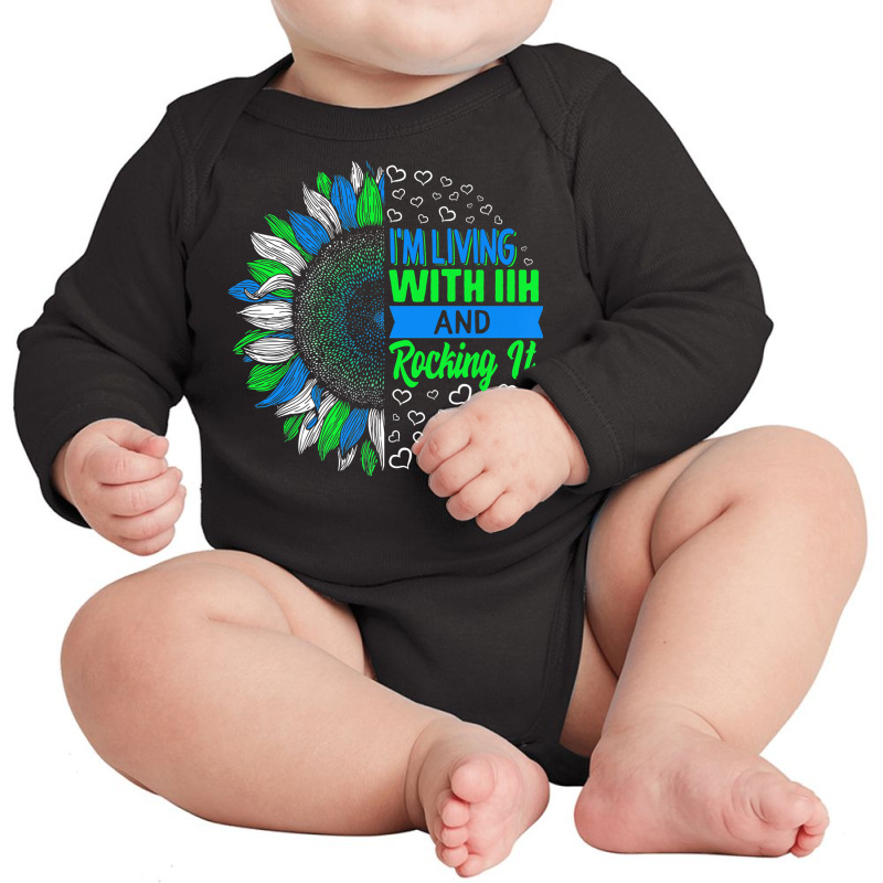 Iih Awareness I'm Living With Iih And Rocking It Warrior Premium T Shi Long Sleeve Baby Bodysuit | Artistshot