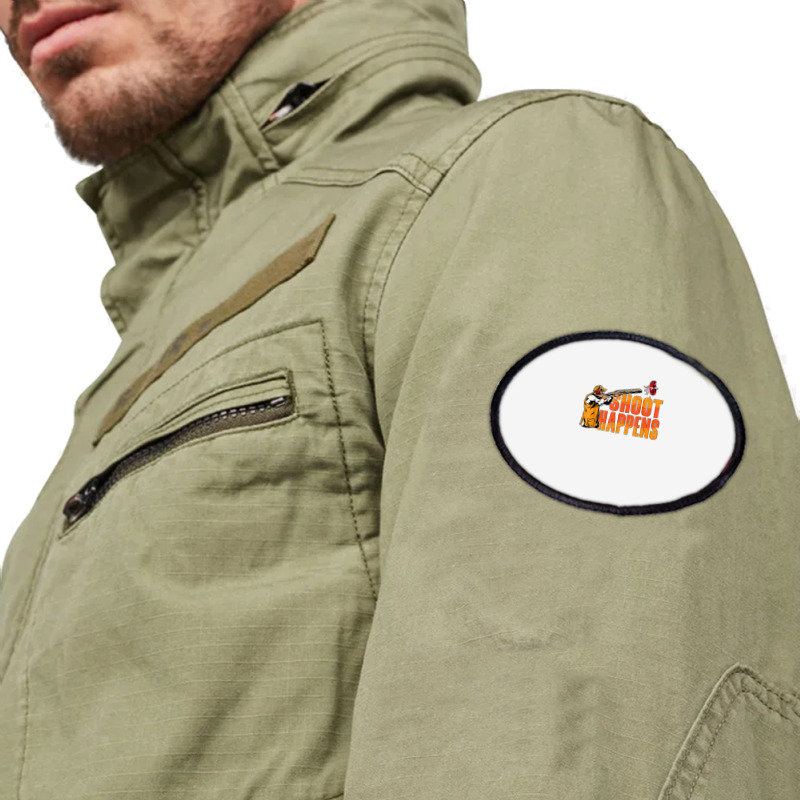 Shoot Happens Clay Pigeon Trap Shooting Sports Clay Shooting T Shirt Oval Patch | Artistshot