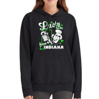 Lucky Indiana Shirt St Patricks Day Green Irish Party Gear Vintage Hoodie | Artistshot