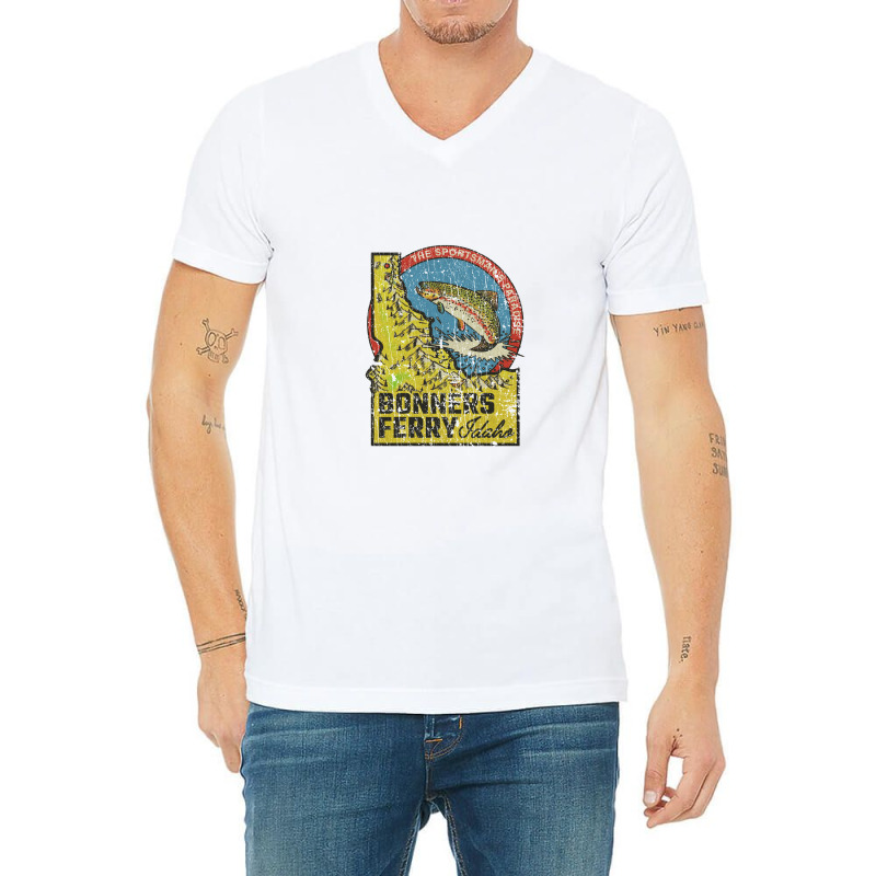 Bonners Ferry Sportsman's Paradise 1893, Fishing V-Neck Tee by metengs | Artistshot