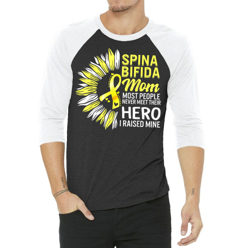 Spina Bifida Mom Of A Warrior Awareness Strong Women Mother T Shirt 3/4 Sleeve Shirt | Artistshot