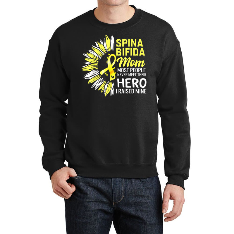 Spina Bifida Mom Of A Warrior Awareness Strong Women Mother T Shirt Crewneck Sweatshirt | Artistshot